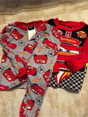 Loungefly Red and Gray Lightning McQueen Kids One-Piece Footie Pajama